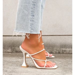 Billini white sandal heels, size 5 (EU 36) so can fit a 6, never worn